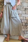 Arbi Gingham Pocket Culotte Pant Mocha